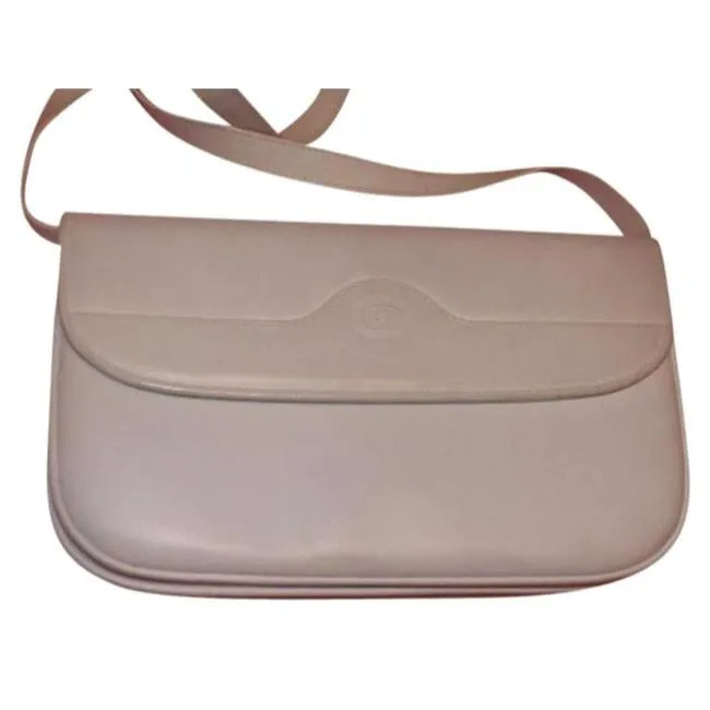 Gucci Vintage Two Way White Leather Cross Body Bag