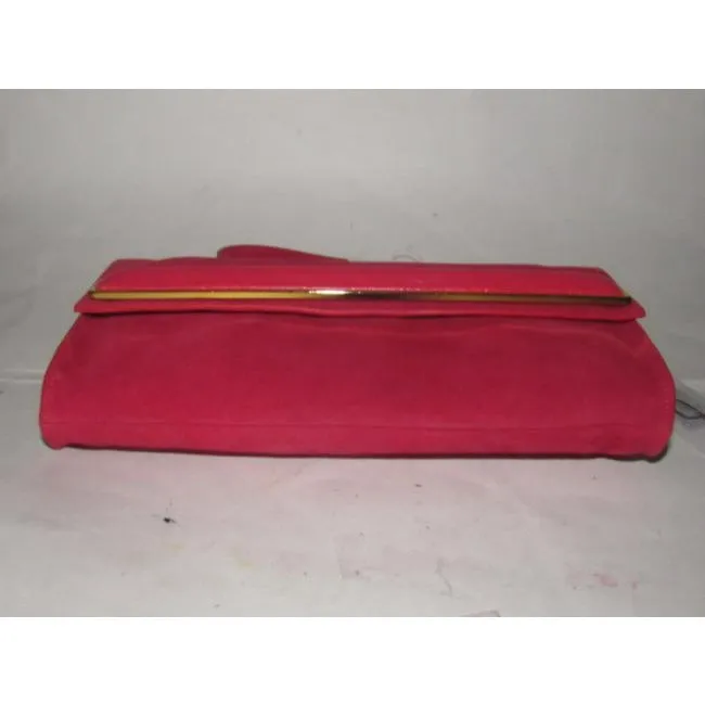 Halston Two Way Red Suede And Red Leather Cross Body Bag