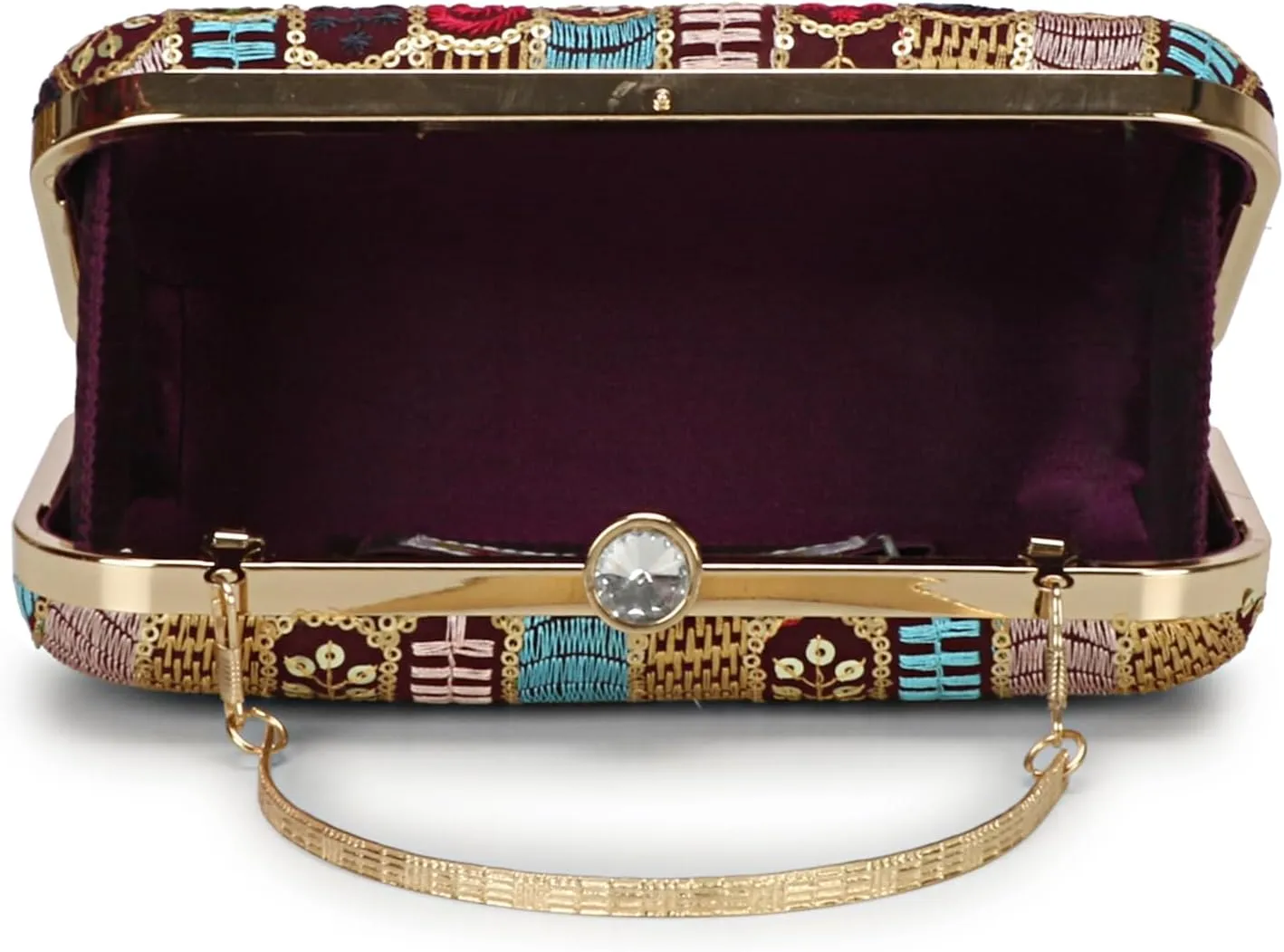 Hand Crafted LONGING TO BUY Designer Box Clutch - Zari Embroidery Hand Clutch