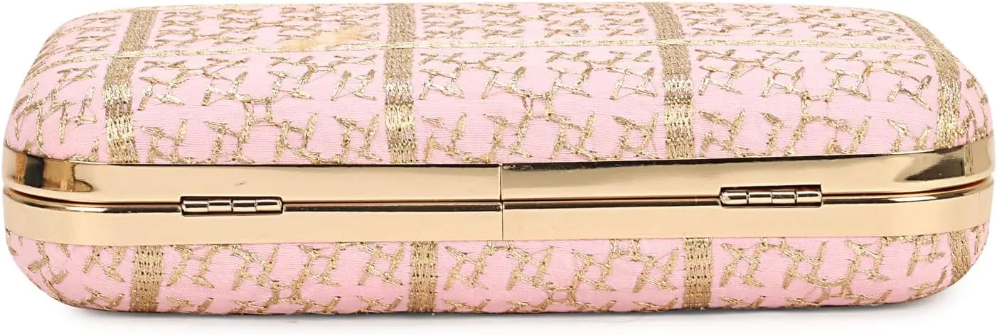Hand Crafted LONGING TO BUY Designer Box Clutch - Zari Embroidery Hand Clutch