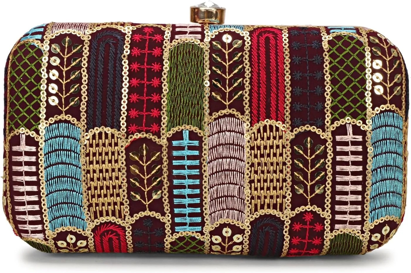 Hand Crafted LONGING TO BUY Designer Box Clutch - Zari Embroidery Hand Clutch