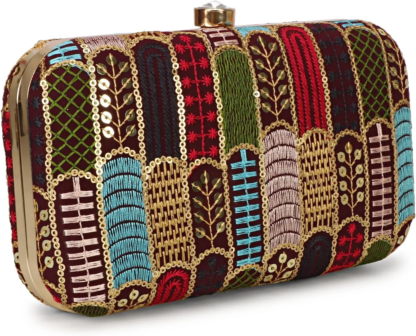Hand Crafted LONGING TO BUY Designer Box Clutch - Zari Embroidery Hand Clutch