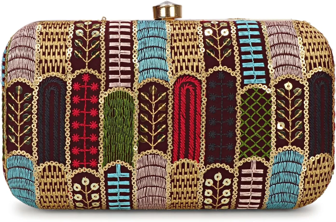 Hand Crafted LONGING TO BUY Designer Box Clutch - Zari Embroidery Hand Clutch