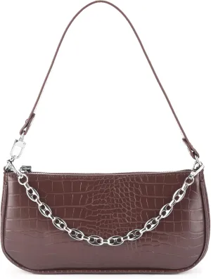 Handbag with Chain Strap Faux Leather Classic Clutch Bag Small Shoulder Purse、