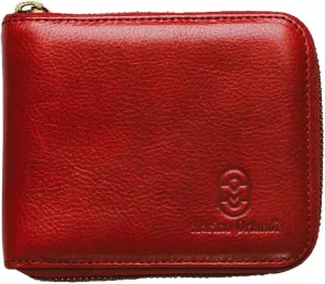 Handbags Purse for Women Wallet Medium Ziparound Clutch Red Vachetta Leather Italian Designer Bag