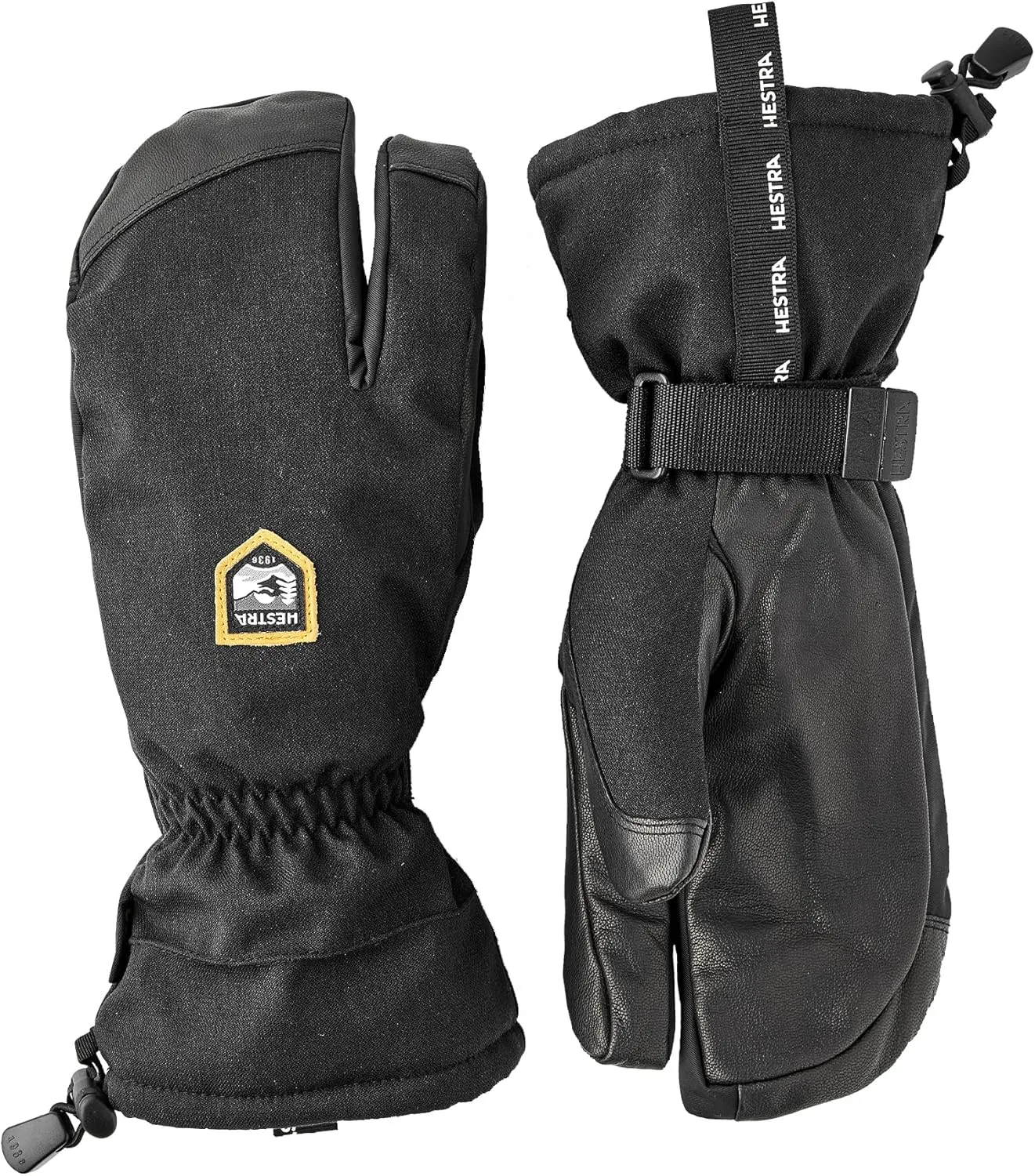 Hestra Unisex CZone Mountain 3-Finger Glove, Waterproof, Windproof Leather Alpine Ski Glove for Men & Women