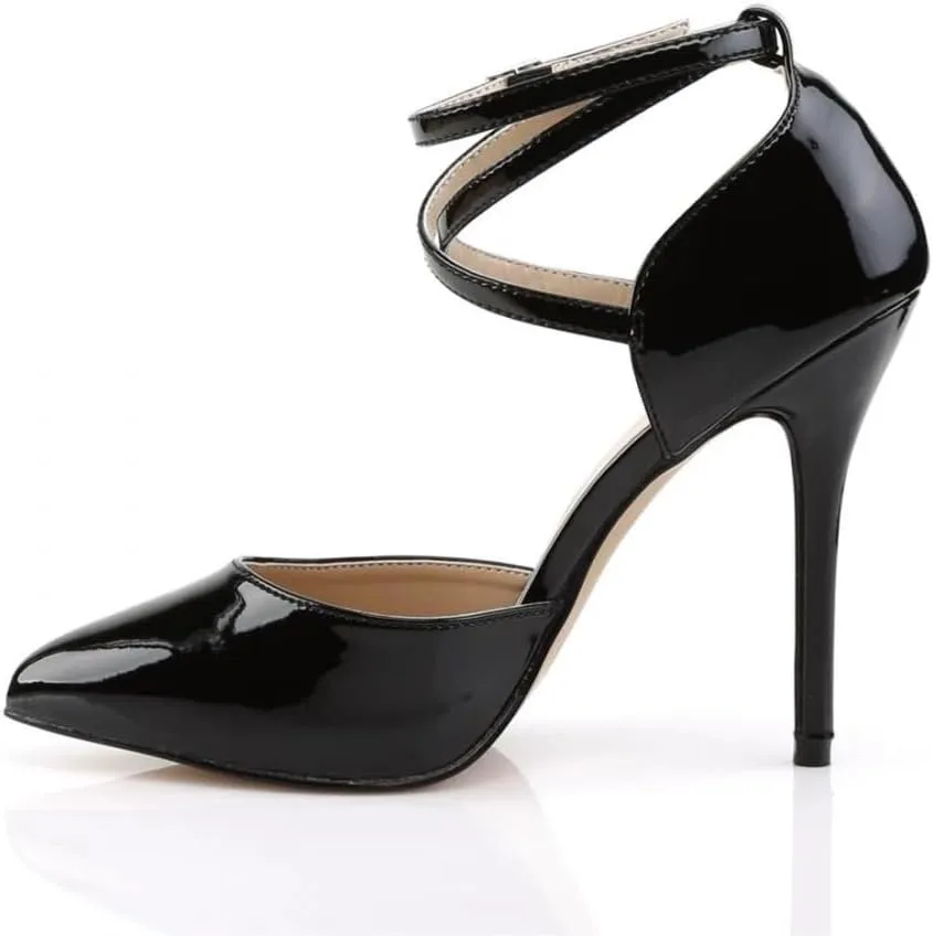 High Heels Black 13cm Pointy Toe Fine Heel Model Runway Dress Shoes Women's Shoes