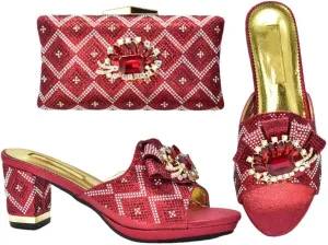 Italian Crafted Diamond Wedding Heels African Bridal Set Rhinestone Banquet Footwear
