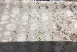 Italian Cut Cream Floral Burn velvet Drapery fabric By the yard pillows curtains
