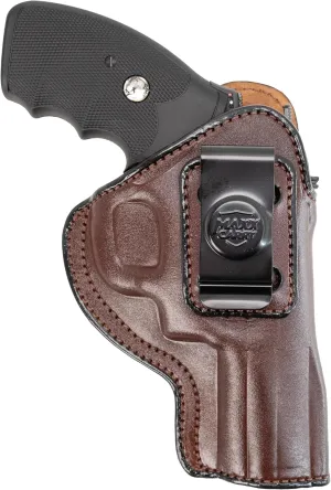 IWB Genuine Leather Gun Holster, Conceal Carry, Fits Most K & L 6 Shot Revolvers in a 2", 3" & 4" Barrel Length .38|357|9|44cal. Ruger SP101, Python, 357 Magnum.