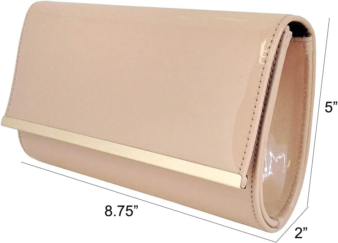JNB Faux Patent Leather Glossy Candy Clutch