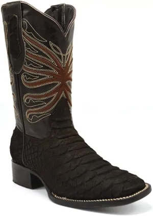 Joe Boots Python Leather Print Men's Western Boot: Square Toe Cowboy, Rodeo Boots