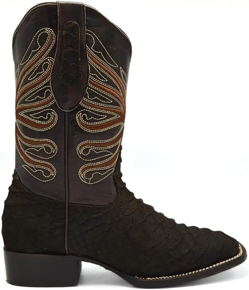 Joe Boots Python Leather Print Men's Western Boot: Square Toe Cowboy, Rodeo Boots