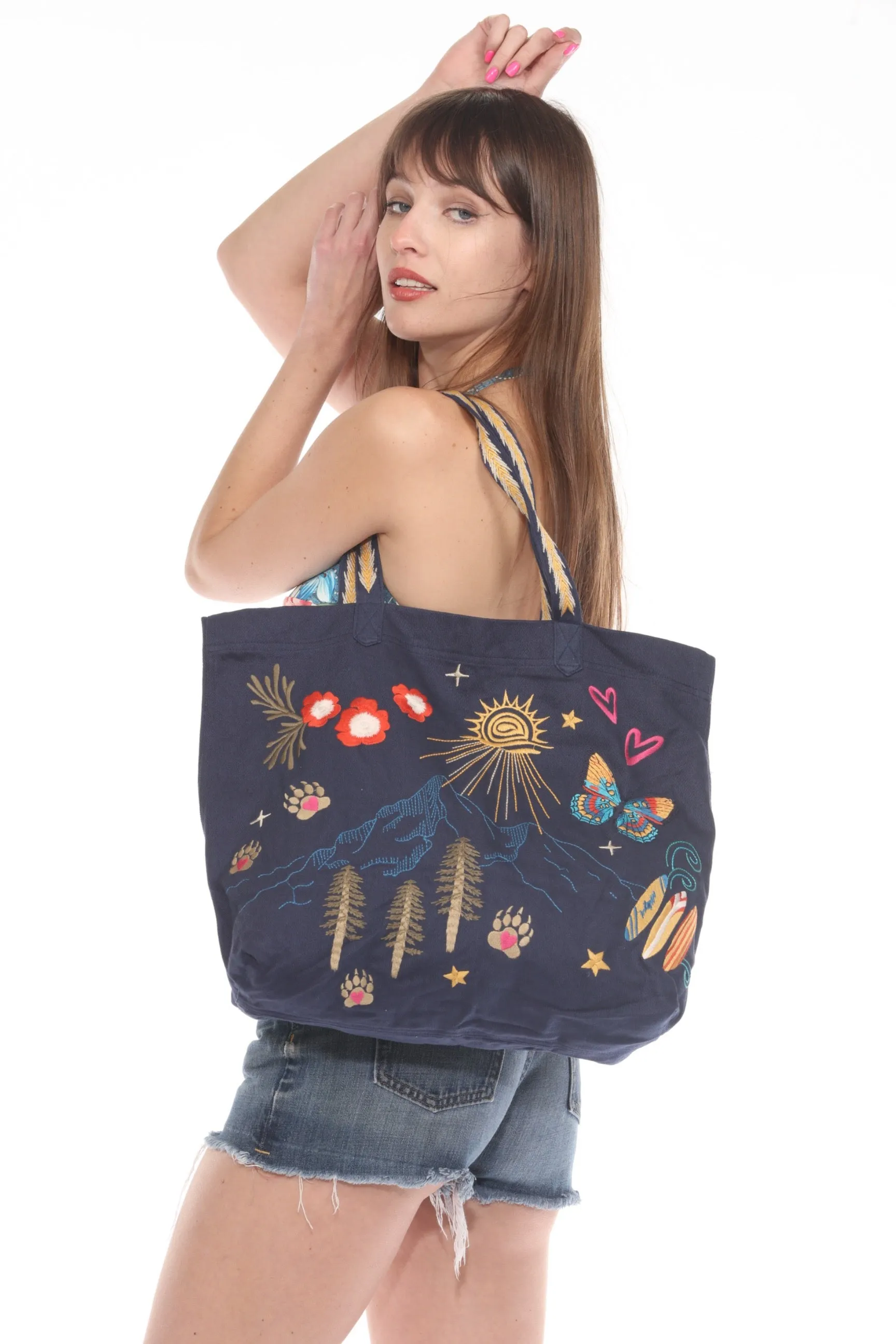 Johnny Was Navy California Everyday Tote Bag R01524-O