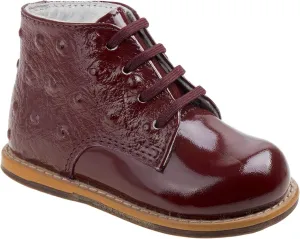 Josmo 8190PO Patent Ostrich Baby Walkers (3.5) Burgundy