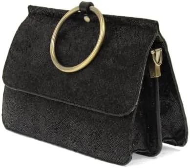 Joy Susan Women's Fashion Pyhton Aria Ring Hand Bag - Black