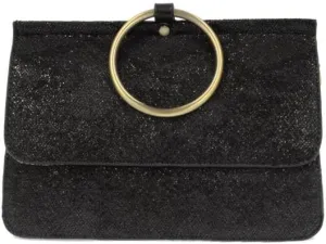 Joy Susan Women's Fashion Pyhton Aria Ring Hand Bag - Black