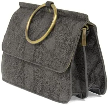 Joy Susan Women's Fashion Pyhton Aria Ring Hand Bag - Grey