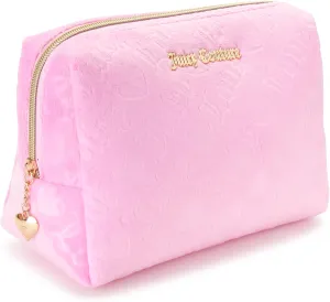 Juicy Couture Women's Cosmetics Bag - Travel Makeup and Toiletries Clutch Wedge Pouch, Pink