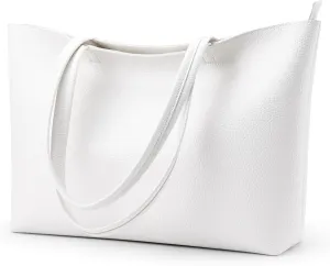 KALIDI Tote Bag Zipper Shoulder Bag Faux Leather Purses Satchel for Women Large Casual Handbag Work Dating College