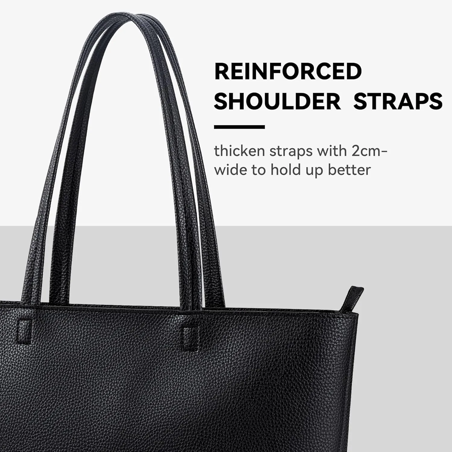KALIDI Tote Bag Zipper Shoulder Bag Faux Leather Purses Satchel for Women Large Casual Handbag Work Dating College