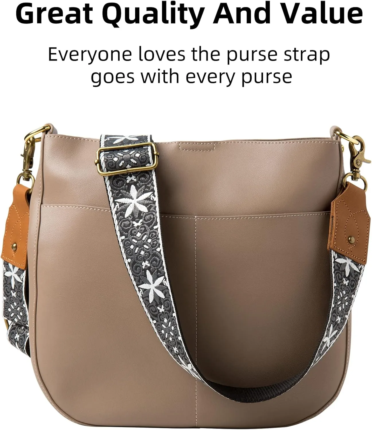 KamostarX Purse Strap,Purse Strap Replacement Crossbody Wide Shoulder Strap Handbag Canvas Belts Guitar Straps Adjustable (Duotone Snowflake)