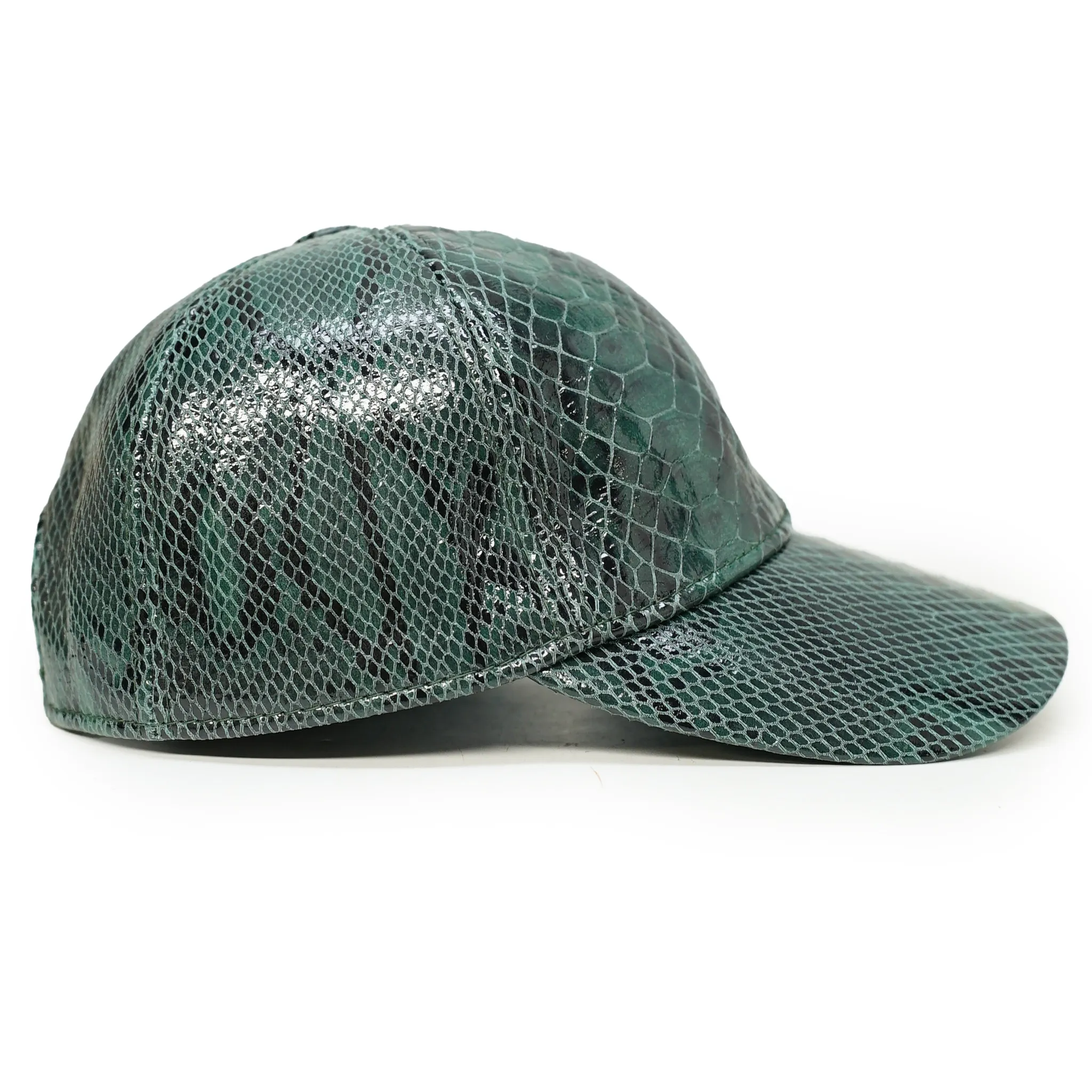 Kashani Green Python Leather Hat