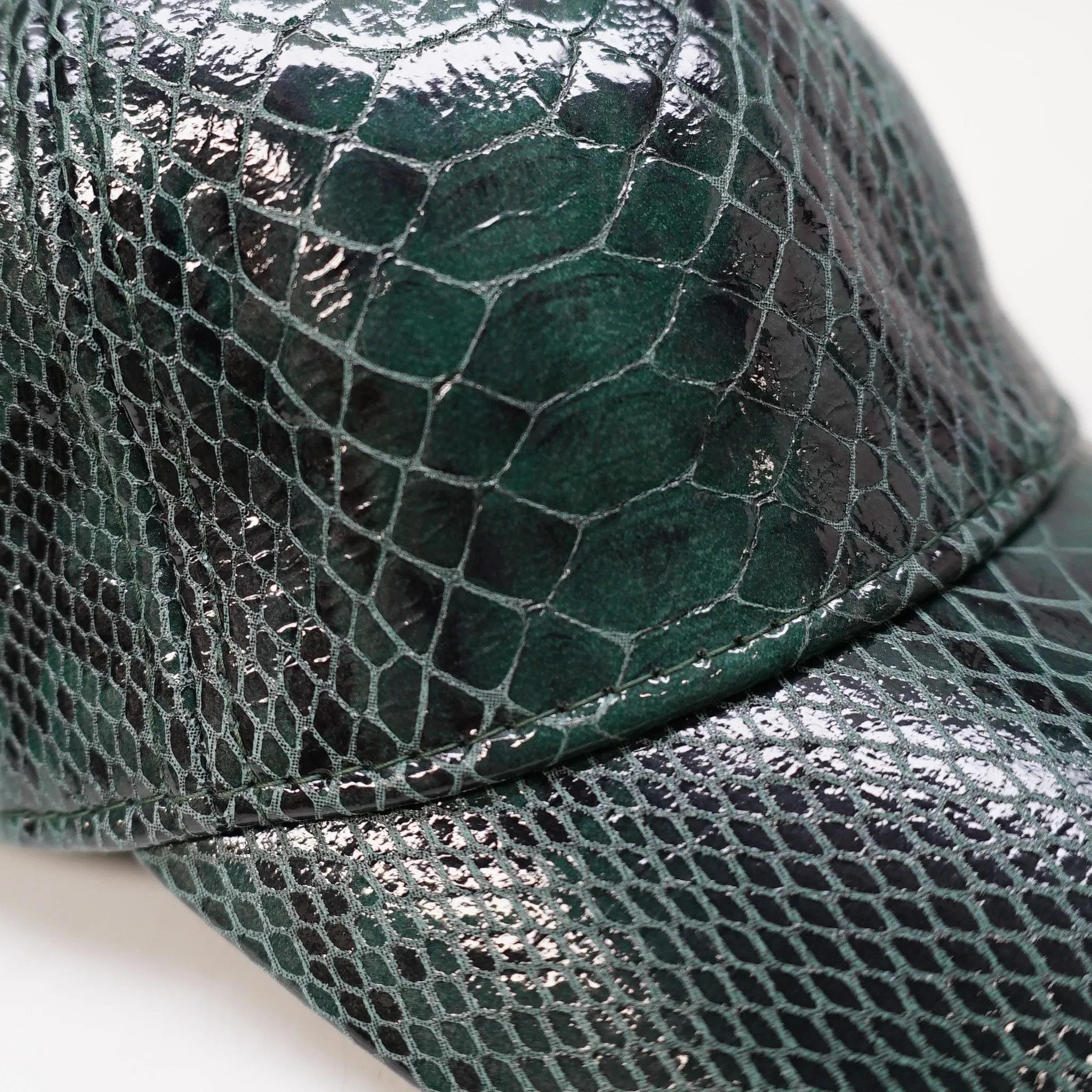 Kashani Green Python Leather Hat