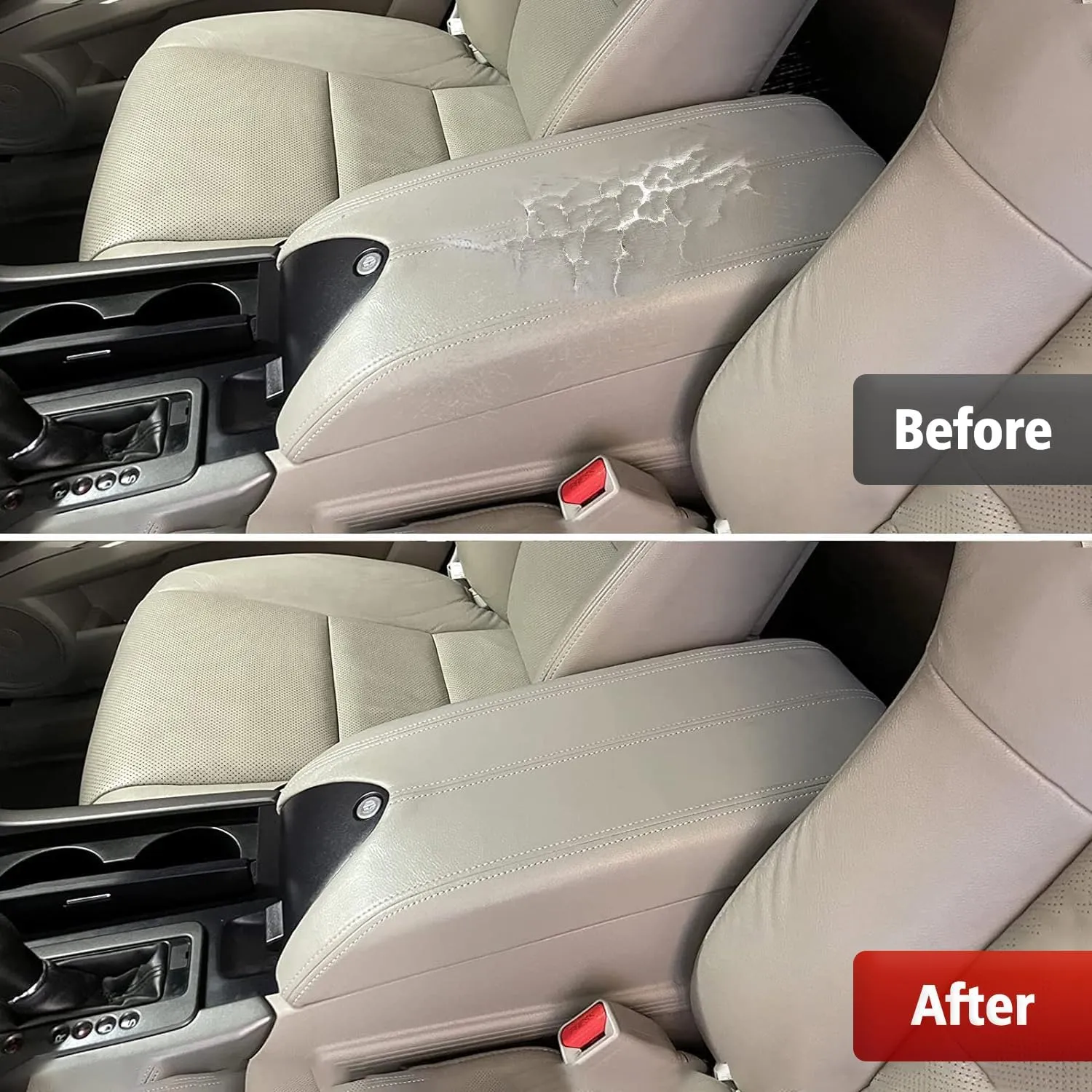 KBH Center Console Armrest Cover Replacement for Acura RDX 2007 2008 2009 2010 2011 2012, Vinyl Leather Middle Console Skin Upholstery, Anti-Scratch, Tan