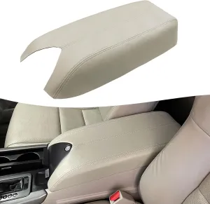 KBH Center Console Armrest Cover Replacement for Acura RDX 2007 2008 2009 2010 2011 2012, Vinyl Leather Middle Console Skin Upholstery, Anti-Scratch, Tan