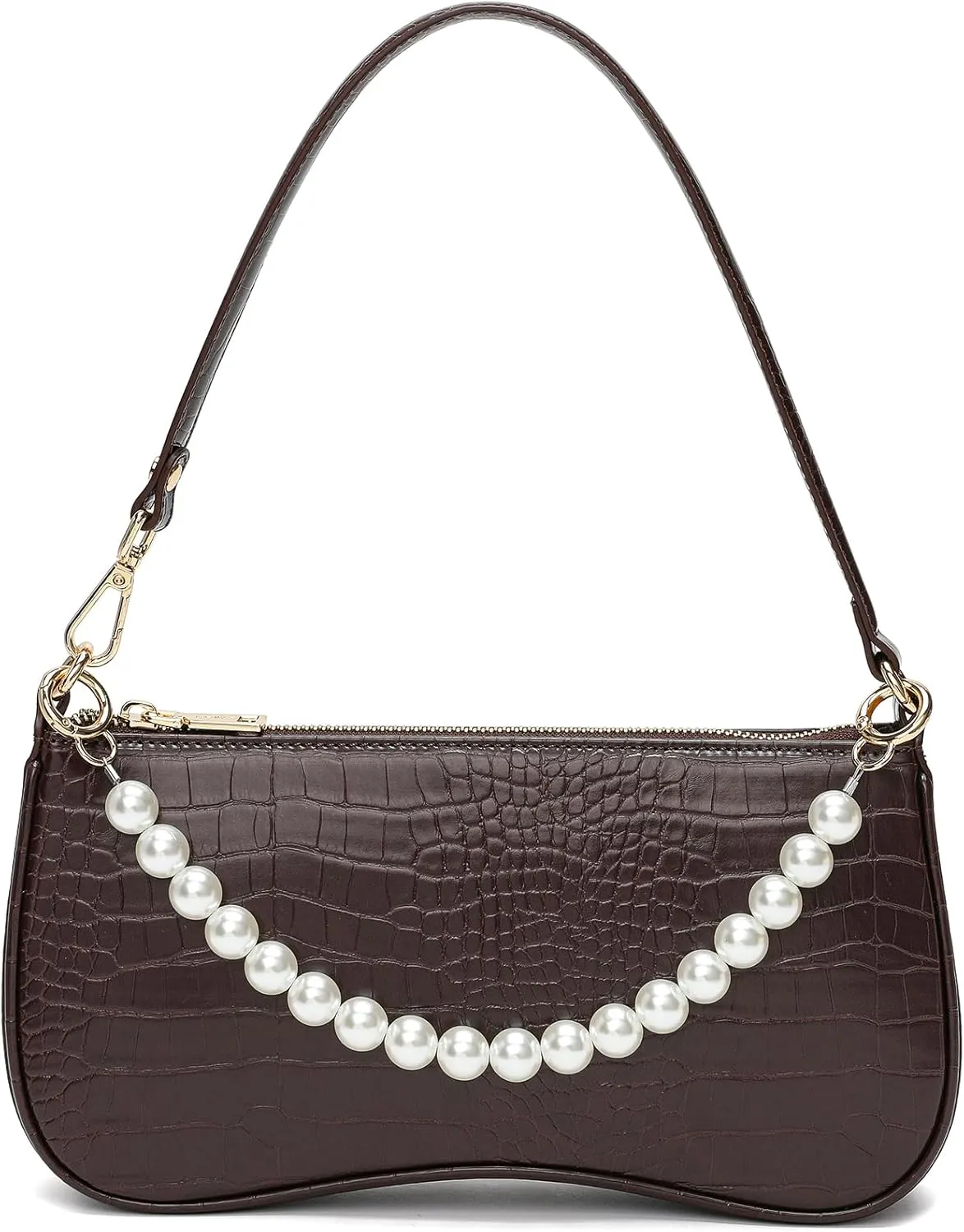 Keyli Small Shoulder Bag for Women Simple Leather Handbags Trendy Clutch Hobo Purse