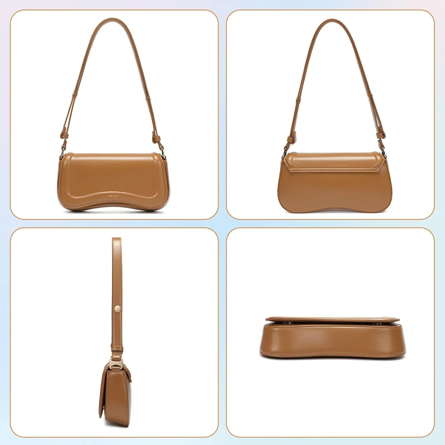 Keyli Small Shoulder Bag for women Trendy Crossbody Purse Waterproof Leather Handbags Clutch Tote Designer Bags
