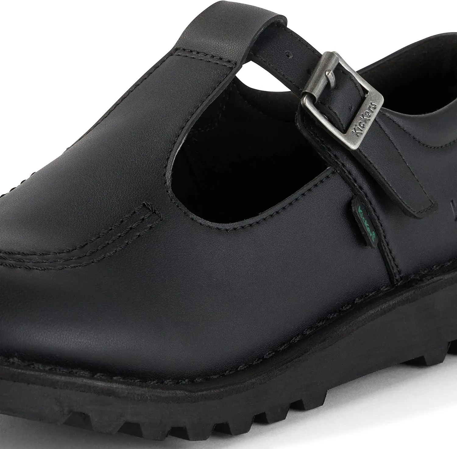 Kickers Girl's Kick T Bar Black School Shoes Uniform