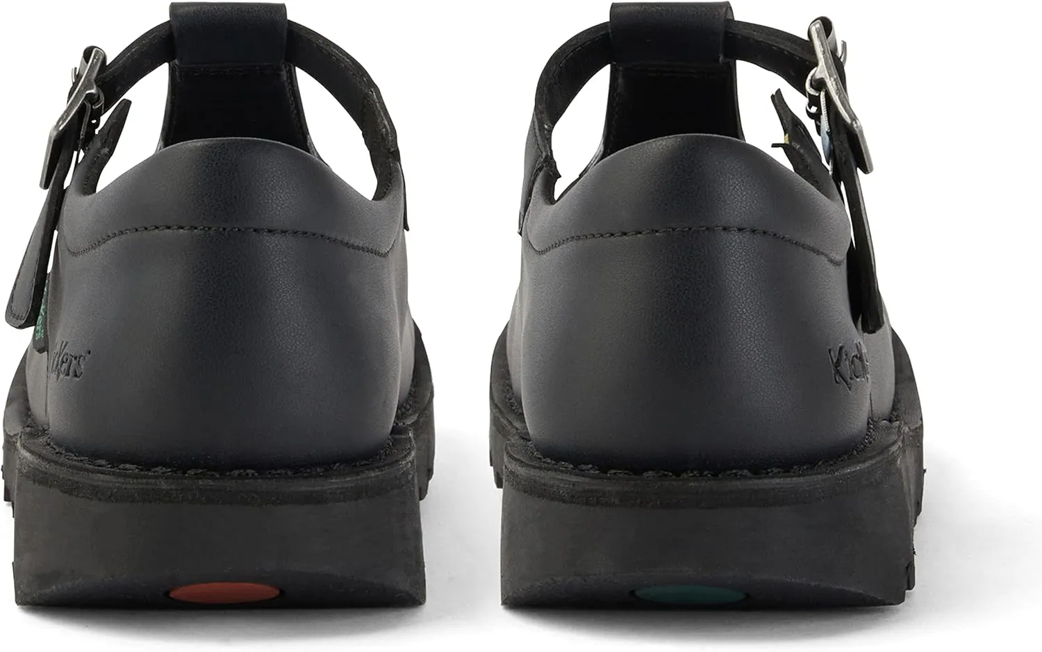 Kickers Girl's Kick T Bar Black School Shoes Uniform