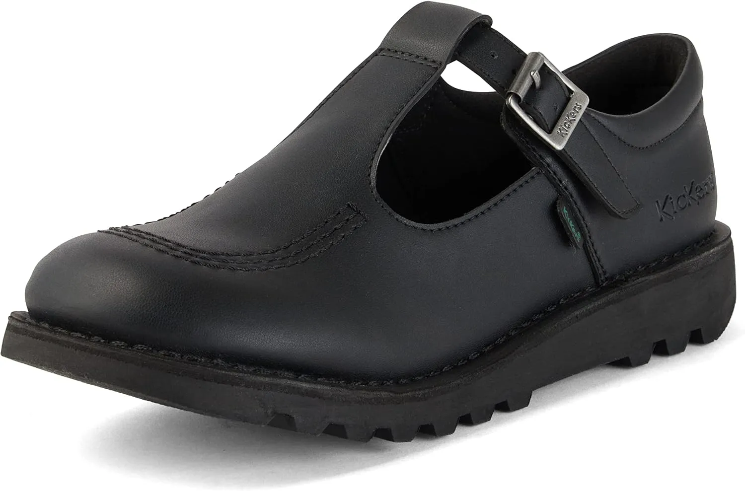 Kickers Girl's Kick T Bar Black School Shoes Uniform