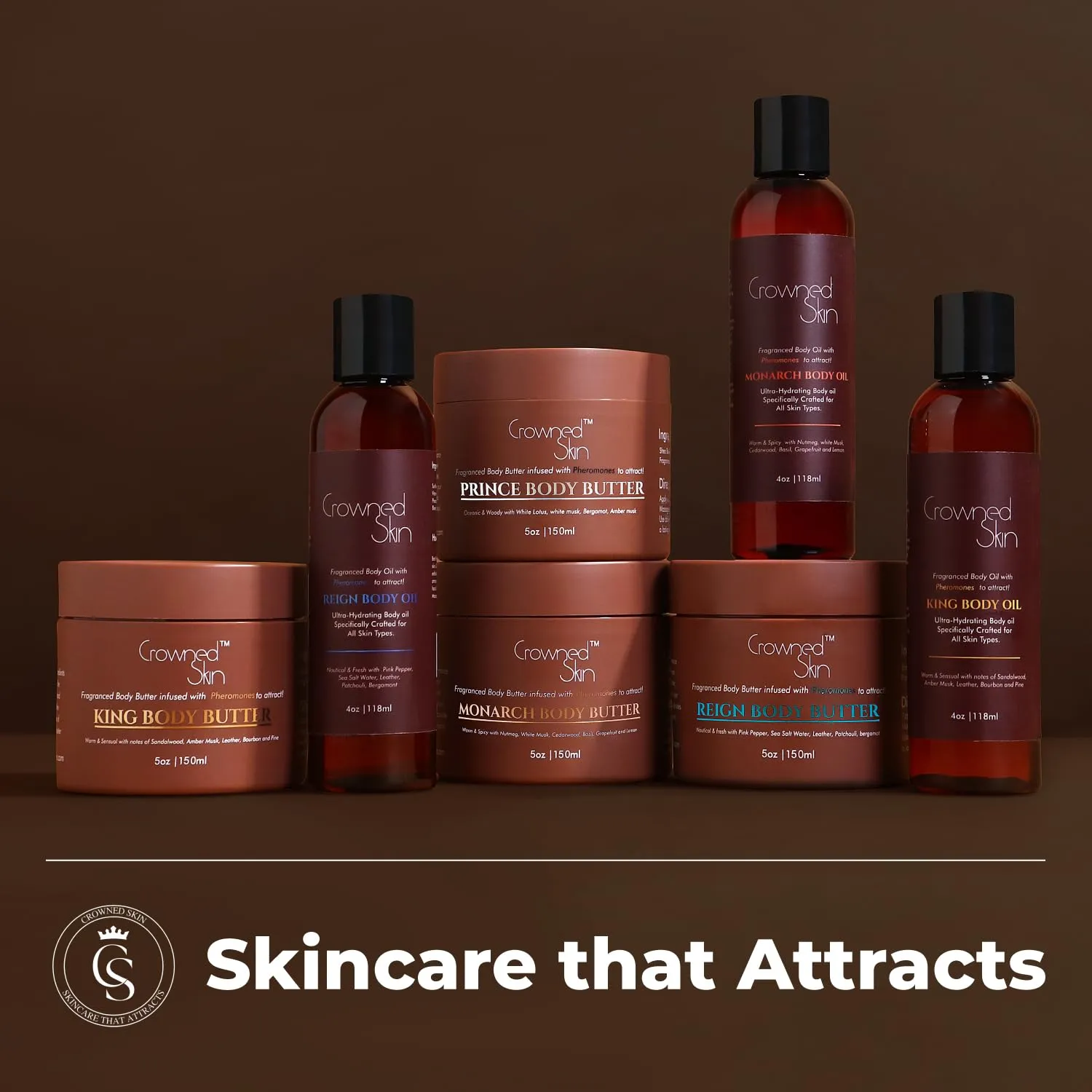 King Cologned Body Butter | Warm and Sensual Scent | Blended with Sandalwood & Leather | Infused with Organic Shea & Mango Butters | Moisturizing Formula with All-Day Fragrance | 5oz