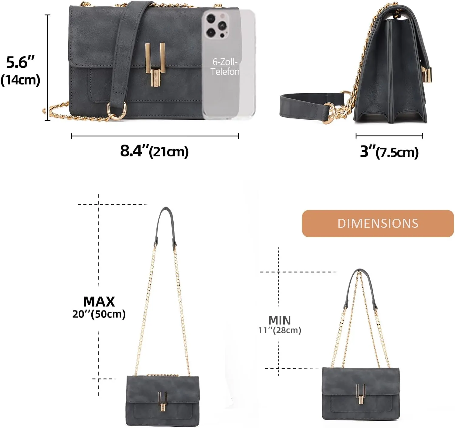 KL928 Crossbody Purses for Women Shoulder Bag Designer Satchel Handbag