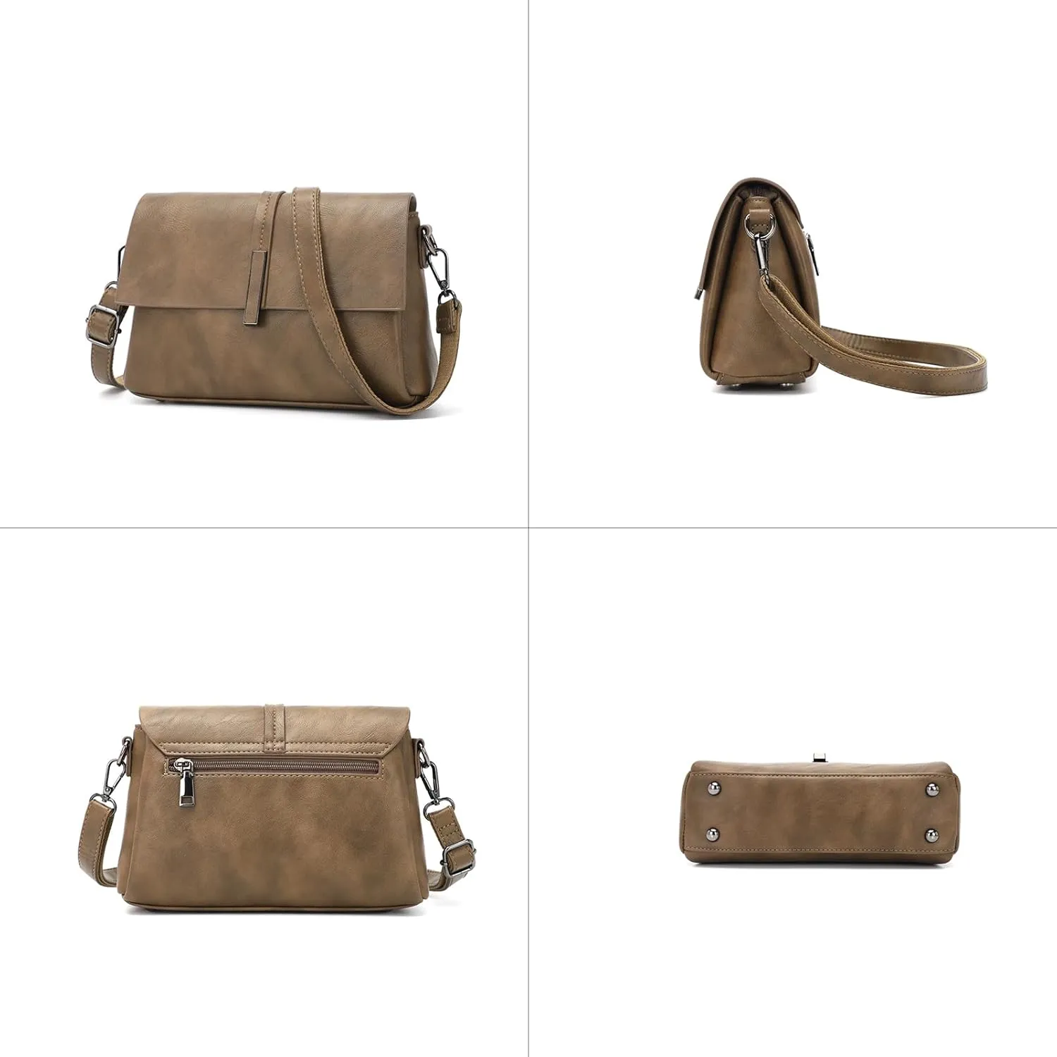 KouLi Buir Crossbody Bags for Women, PU Leather Purses Trendy Designer Handbags Evening Clutch Shoulder Bag