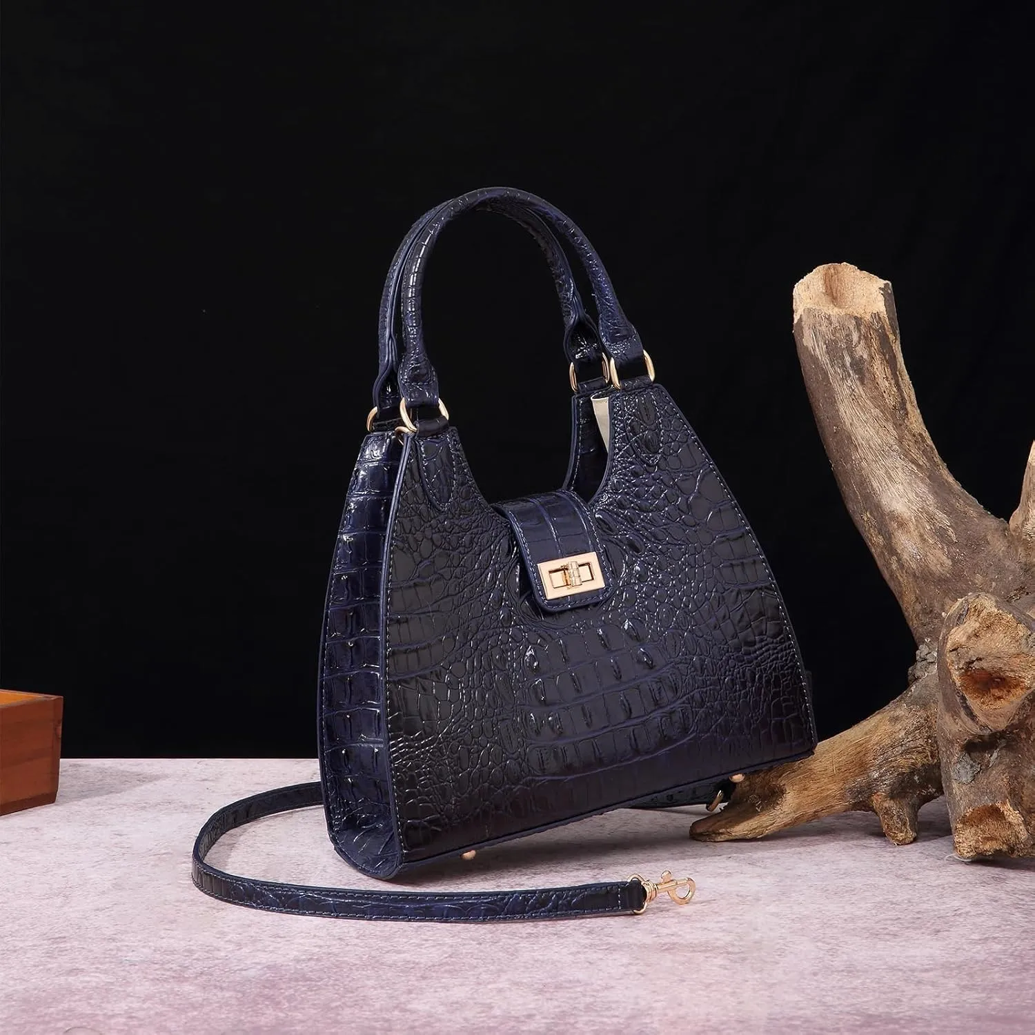 Ladies Tote Leather Bags for Women Crocodile Embossed Zipper Satchel Purse Classy Compartments Crossbody bag