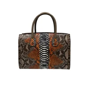 Large Amber Glow Snakeskin Top Handle Professional Tote Bag