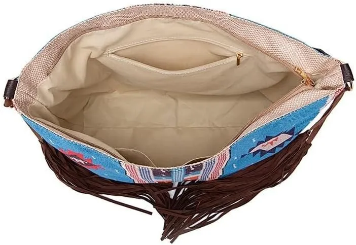 Large Capacity Purses Retro Shoulder Handmade Ethnic Travel Handbags Women's Canvas Tassel Tote