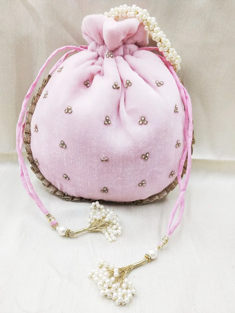 Lavender embroidered Potli - Rent