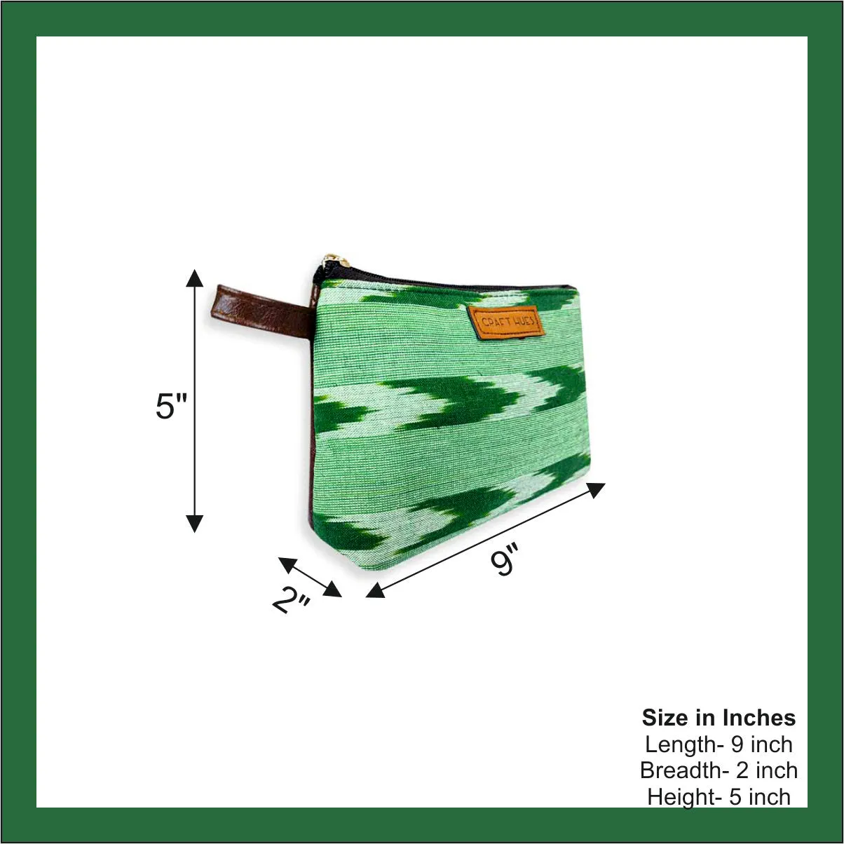 Leafy Ikkat Pouch Bag