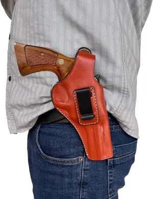 Leather Belt Holster Fits Colt Python or Colt King Cobra, 357 Magnum, OWB/IWB