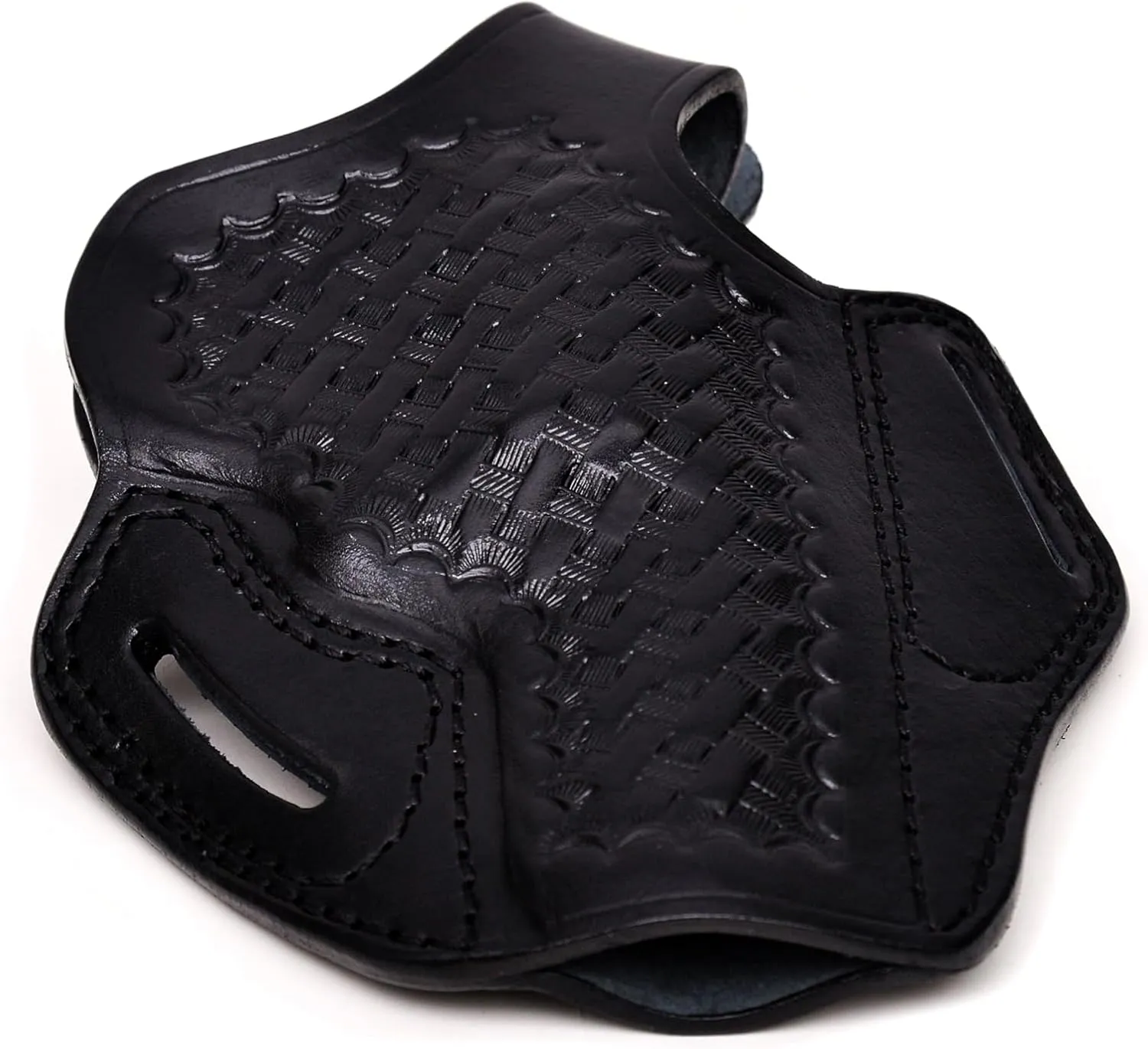 Leather Holster with Safety Lock fits Colt King Cobra or Colt Python, Basket Weave Handcrafted, Right Handed, PulsarHolster
