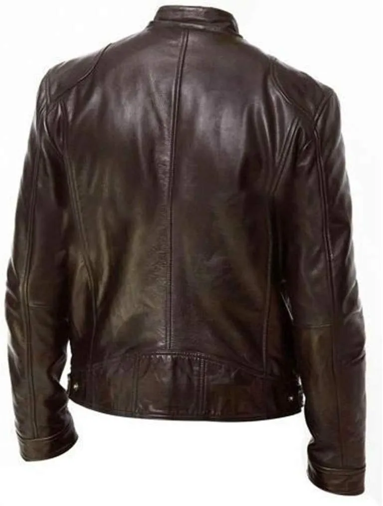Leather Jacket Mens Club Coat Vintage Autumn Winter Men Jacket Collar Men's Coats Jackets Mens Jacket Lightweight