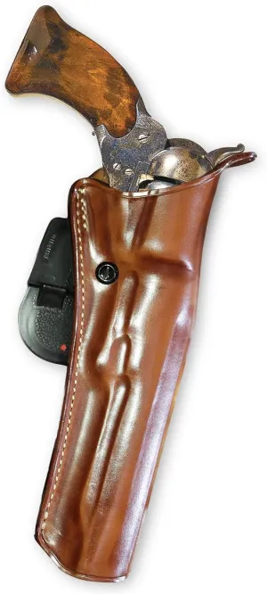 Leather Paddle OWB Revolver Holster Open Top Fits Pietta 1836 .28/36 Cal Texas Colt Paterson 7.25" Octagon Barrel, Black Powder, R/H Draw, Brown Color #1589#