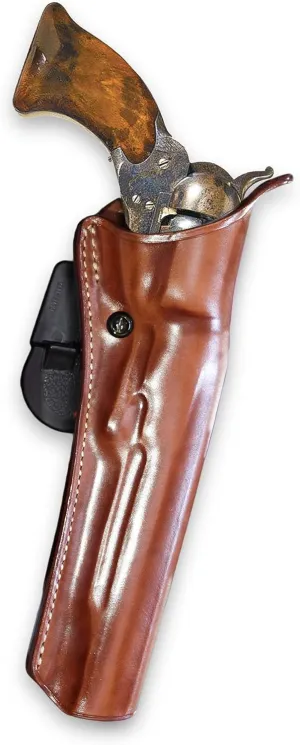 Leather Paddle OWB Revolver Holster Open Top, Fits Pietta 1836 .28/36 Cal Texas Colt Paterson 8" Octagon Barrel, Black Powder, R/H Draw, Brown Color #1592#
