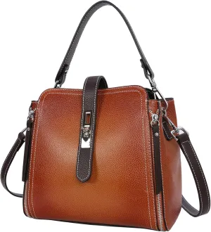 Leather Purses and Handbags Shoulder Bags Satchel Purses Ladies Pocketbook Bag Designer Crossbody Bags (Black)