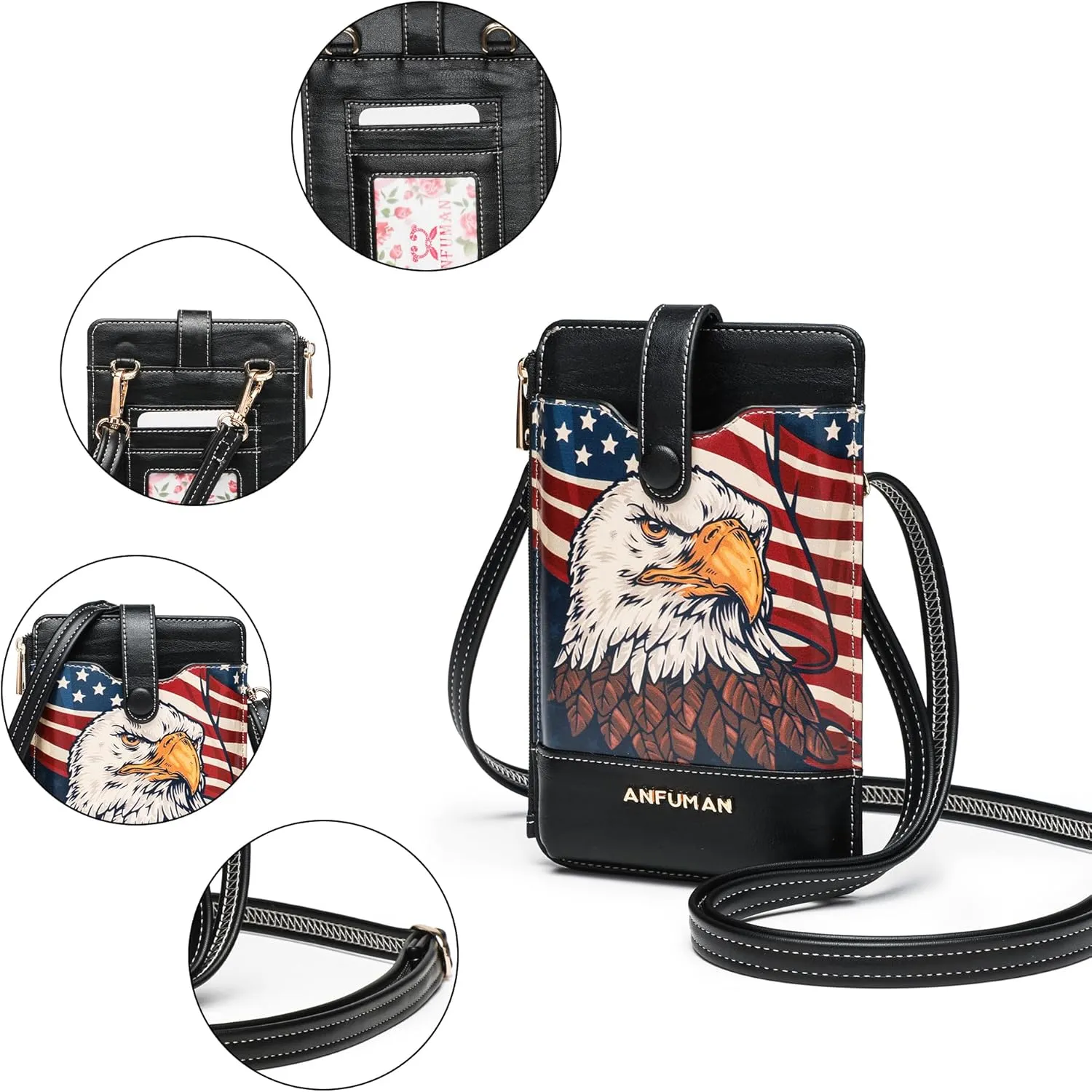 Leather Small Crossbody Bags for Women Designer Cell Phone Bag Wallet Purses Adjustable Strap